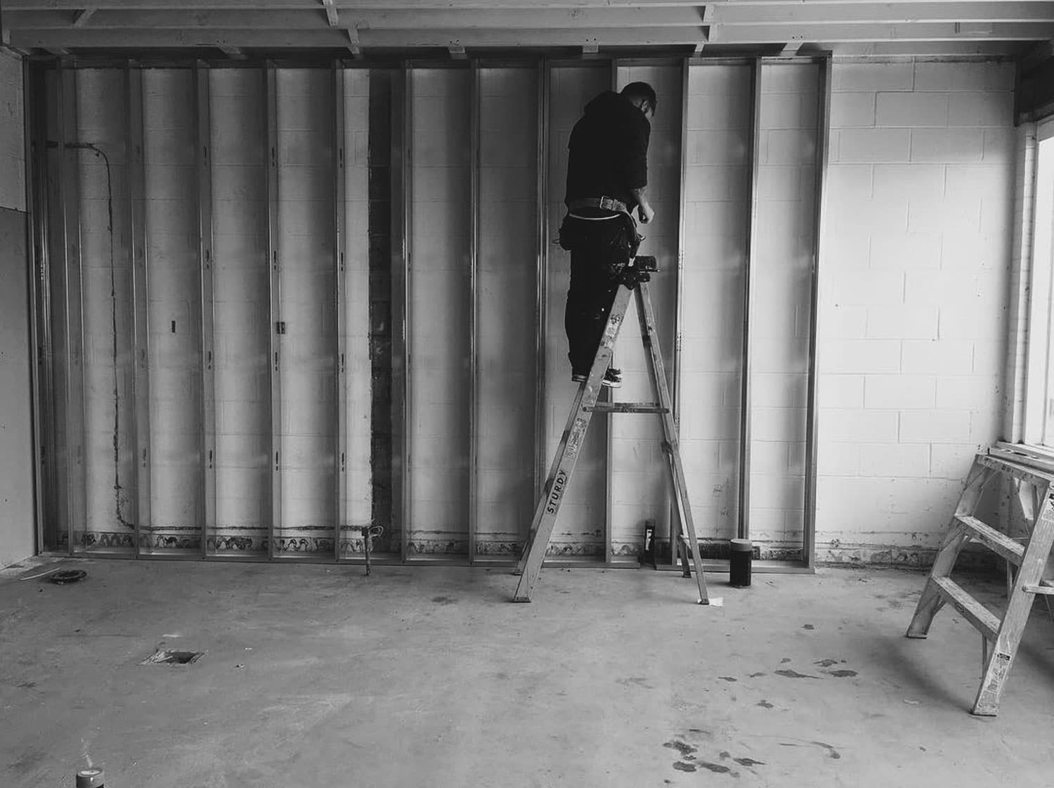 Cardinal Interiors crew on a job site